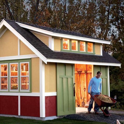 How to Build a Shed: 2011 Garden Shed Solar Shed Light, Shed Blueprints, Build A Shed, Shed Construction, The Family Handyman, Shed Building Plans, Diy Shed Plans, Shed Kits, Building Tips