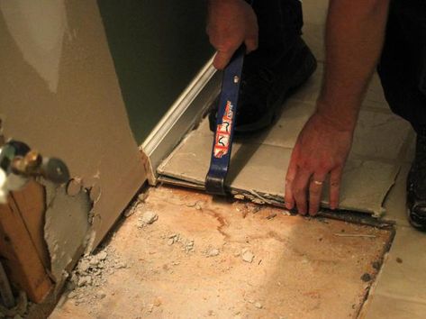 Remove Tile Floor, Removing Bathroom Tile, Removing Floor Tiles, Tile Basement Floor, Remove Tile, Best Flooring For Basement, Tile Floor Diy, Tile Diy, Tile Removal