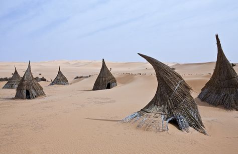 Libya,Sahara desert,a tuareg village in the Ubari lakes area by Exodus Travels - Reset your compass, via Flickr Vernacular Architecture, Sahara Desert, Traditional Architecture, Ancient Architecture, Libya, In The Desert, Land Art, North Africa, The Sand