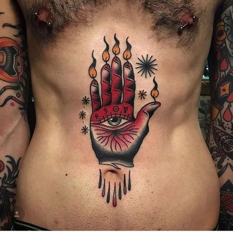 Tattoo Para, Traditonal Tattoo, Traditional Tattoo Flash Art, Traditional Tattoo Inspiration, Torso Tattoos, Traditional Style Tattoo, Tattoo Skin, Traditional Tattoo Design, Stomach Tattoos