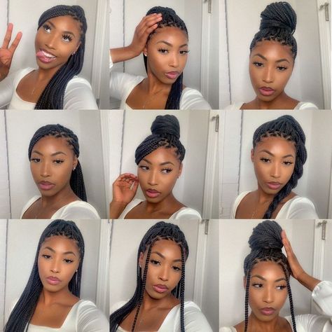 Braid Hairstyles Updo Black Women, Updo Hairstyles With Braids For Black Women, Box Braids Hairstyles For Black Women Protective Styles, Low Ponytail Box Braids, Updos For Box Braids Black Women, Braid Up Styles, Braids Formal Hairstyles Black, Updo Hairstyles With Knotless Braids, Updo Hairstyles For Knotless Braids