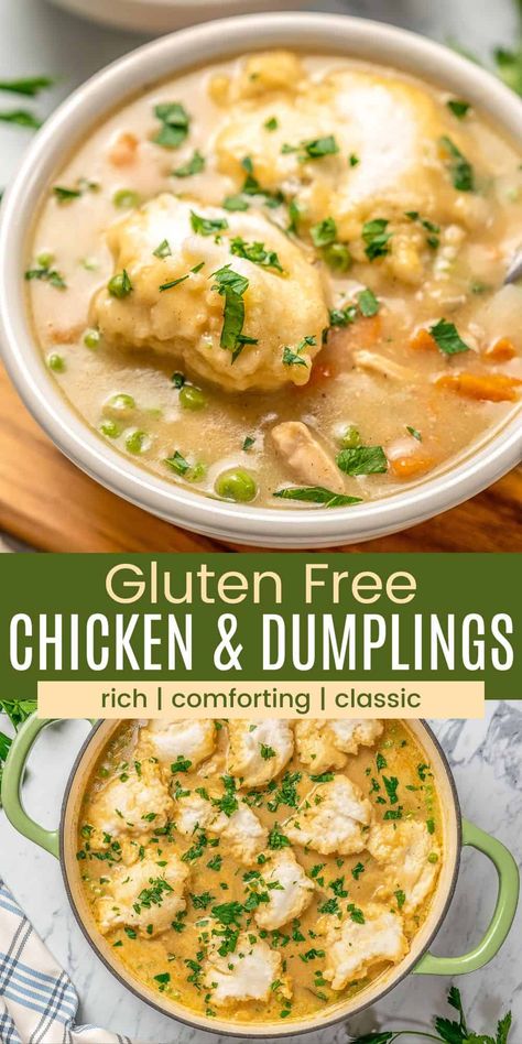 Gluten Free Chicken Dumplings Easy Recipes, Gluten Free Drop Dumplings, Gluten Free Dumplings Recipe, Easy Chicken And Dumpling Soup, Chicken And Dumplings Gluten Free, Gluten Free Chicken And Dumplings, Chicken And Dumpling Soup, Lazy Meals, Gluten Free Dumplings