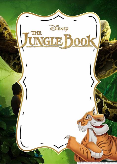 Get 16+ The Jungle Book Canva Birthday Invitation Templates Are you ready to embark on a thrilling adventure? Join Mowgli, Baloo, Bagheera, and the rest of the gang from The Jungle Book as they swing into action and invite you to a party like no other! The Jun... Jungle Book Birthday Party, Jungle Book Birthday, Jungle Book Party, Jungle Book Characters, Book Birthday Parties, The Jungle Book, Animal Costumes, Bookshelf Design, Jungle Party