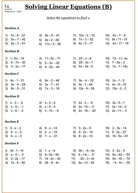 Year 7 Maths Worksheets Free Pictures | Educative Printable Solve For X Worksheet, Linear Equations And Inequalities, Year 7 Worksheets, Ks3 Maths Worksheets, Year 7 Maths Worksheets, Linear Equations Worksheet, Year 7 Maths, Pemdas Worksheets, Inequalities Worksheet