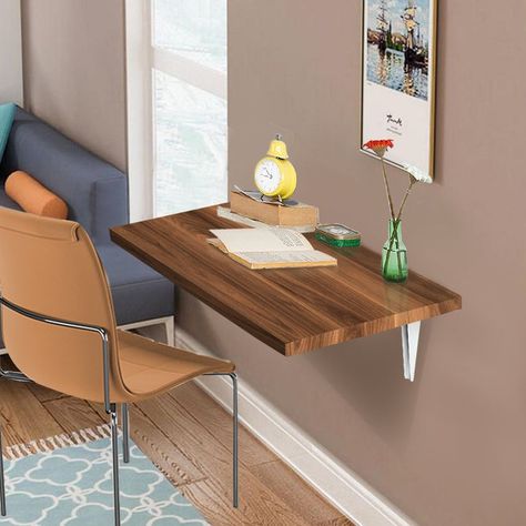 Table Attached To Wall, Murphy Table, Wall Mounted Folding Table, Drop Down Desk, Fold Down Desk, Fold Down Table, Space Saving Table, Floating Table, Natural Wood Table