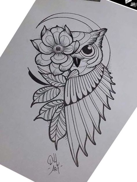 Owl Tattoo For Women Unique, Atrapasueños Tattoo, Printing Drawing, Snow Tattoo, Owl Tattoo Drawings, Cute Owl Tattoo, Half Sleeve Tattoos Drawings, Owl Tattoo Design, Leg Tattoos Women