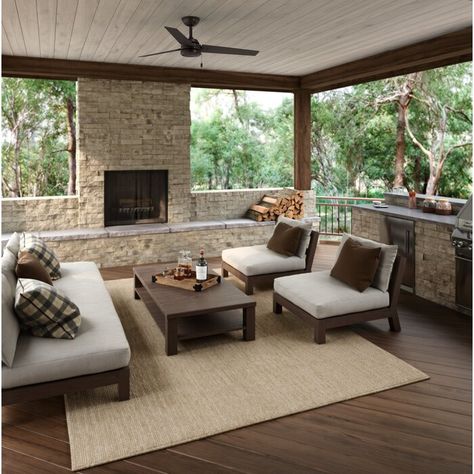 Hunter Fan 52" Cassius 3 - Blade Standard Ceiling Fan with Pull Chain | Wayfair Design Per Patio, Outdoor Living Rooms, Pinterest Diy, Inspire Me Home Decor, Outdoor Living Room, Outdoor Patio Decor, Design Del Prodotto, Backyard Patio Designs, Outdoor Kitchen Design