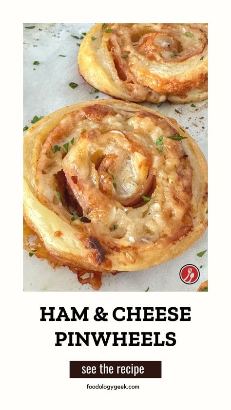 Experience the flaky delight of our Ham and Cheese Puff Pastry Pinwheels. Perfect for brunch, picnics, or anytime you want a savory treat. Give them a try! 🥐🧀😍 #PuffPastryPinwheels #SavoryPastry #BrunchInspiration Ham Cheese Puff Pastry Pinwheels, Cheese Swirls, Ham And Cheese Puff Pastry, Fancy Sandwiches, Ham Cheese Puff Pastry, Pastry Pinwheels, Ham And Cheese Roll Ups, Puff Pastry Recipes Savory, Puff Pastry Pinwheels