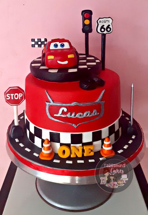 Mc Queen Cars Cake Cars Cake Design Mc Queen, Cakes Cars Birthday, Mc Queen Birthday Cake, Mc Queen Cake Design, Disney Cars Theme Cake, Pixar Cars Birthday Party Cake, Birthday Cake Mcqueen, Mc Queen Car Cake, Mcqueen Cake Ideas