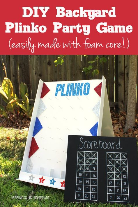 be Diy Plinko, Plinko Board, Plinko Game, Diy Yard Games, Fun Backyard, Outdoor Party Games, Festival Games, Fun Outdoor Games, Happiness Is Homemade