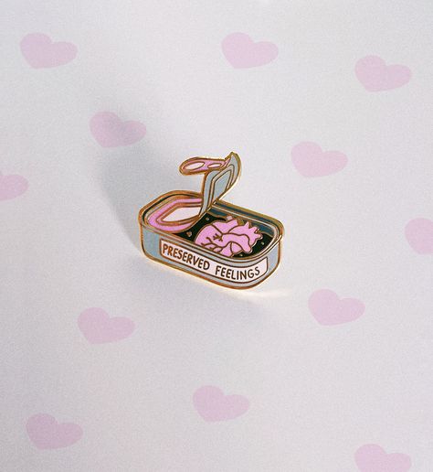 "Preserved Feelings originally designed hard enamel pin. Material and process: Brass stamped. Plating: Imitation gold. Attachment: butterfly clutch. Goes great together with our \"Star\" and \"Unicorn Tears\" pins. https://www.osamshop.com/product-page/preserved-feelings-enamel-pin Visit www.osamshop.com for better deals & more items designed by me." Charm Casting, Pins On Denim Jacket, Unicorn Pin, Unicorn Tears, Enamel Pin Collection, Butterfly Clutch, Jacket Pins, Bag Pins, Enamel Badges