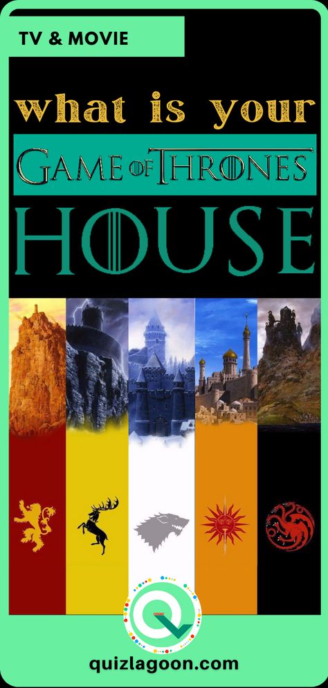 Game of Thrones quizzes have gained popularity after the HBO adaptation mainly. Did you watch all the seasons of Games of Thrones? Are you a fan? Do you know your GOT House already? Which family do you belong to? Stark? Targaryen? Lannister? In this "A Song of Ice and Fire" quiz, you have an opportunity to join one of the ruling Houses of Westeros. Would you like to know where do you belong? Check it right now at quizlagoon.com! #GOT #got #gameofthronesquiz #gotquiz #gotquizzes #gottrivia #stark Got Houses, Houses Of Westeros, Stranger Things Quiz, Love Language Test, Stark Targaryen, Best Buzzfeed Quizzes, House Quiz, Would You Rather Game, House Lannister