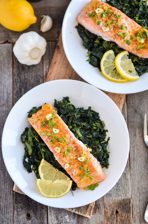 Baked Salmon With Spinach, Salmon With Spinach Recipes, Salmon And Spinach Recipes Healthy, Salmon And Spinach Recipes, Adrenal Foods, Adrenal Fatigue Recipes, Salmon Spinach Recipes, Spinach And Salmon, Spinach Salmon