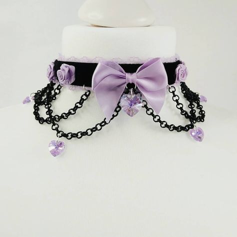 Pastel Goth Choker, Fancy Choker, Creepy Cute Fashion, Pastel Goth Aesthetic, Jewelry Kawaii, Gothic Mode, Pastel Punk, Pastel Goth Outfits, Goth Choker