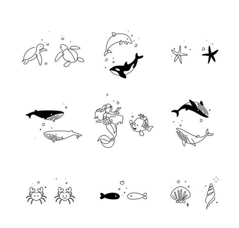 Small Cat Tattoo Matching, Writing Tattoos For Best Friends, Cute Sister Tattoos For 2 Unique, Ocean Matching Tattoos, Cohesive Tattoos, Matching Flash Tattoos, Minimalistic Matching Tattoos, Matching Animal Tattoos, Small Sea Tattoo