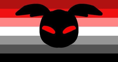 image description: a flag with seven stripes and a mothman symbol. From top to bottom they are: dark red, red, pink, white, grey, dark grey, black Xenogender Hoard, Gender Pronouns, Gender Flags, Yokai Watch, Religious Symbols, Underarmor Logo, Pride Flags, Pokemon Cards, North American