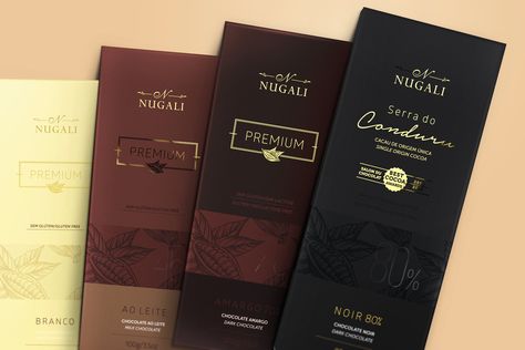 Premium Chocolate Bars NUGALI — The Dieline | Packaging & Branding Design & Innovation News Chocolate Bar Design, Chocolate Logo, Chocolate Packaging Design, Chocolate Pack, Packaging Design Trends, Luxury Chocolate, Chocolate Wrappers, Chocolate Design, Premium Chocolate