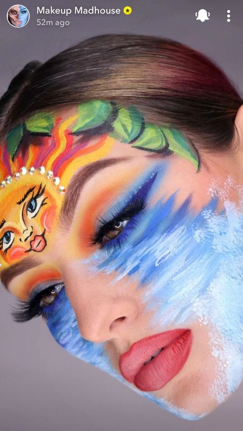 Paint Makeup, Save Mother Earth, Makeup Drawing, Foto Fake, Face Painting Easy, Face Paint Makeup, Face Paintings, Funny Iphone Wallpaper, Face Chart