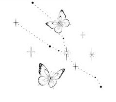 credits to juliefineart Butterfly Taurus Tattoo, Tattoo With Butterflies, Scorpio Constellation Tattoos, Taurus Constellation Tattoo, Tattoos Inspo, Taurus Constellation, Constellation Tattoo, Constellation Tattoos, Wings Tattoo