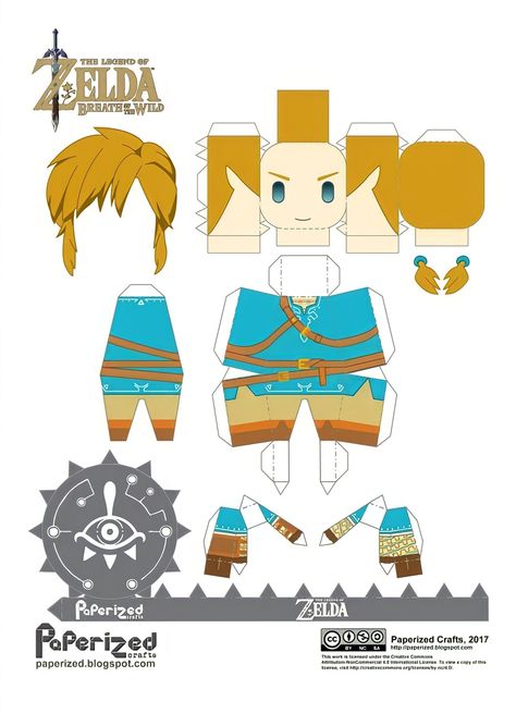 Diy Zelda Crafts, Legends Of Zelda, Zelda Diy, Breath Of The Wild Link, Zelda Party, Origami Templates, Paper Doll Craft, Zelda Birthday, Paper Doll Printable Templates