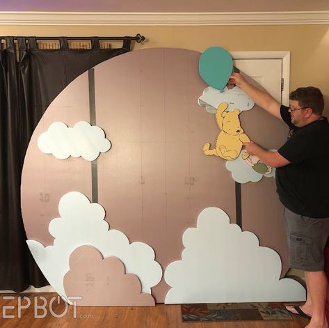 EPBOT: How To Make An Epic Photo Backdrop With Pink Foam Board Diy Standing Backdrop, Crafts With Foam Board, Foam Core Backdrop, Painting On Foam Board, Foam Board Crafts Diy, Painting Foam Board, Foam Insulation Board Backdrop, Cardboard Backdrop Diy, Diy Cardboard Backdrop