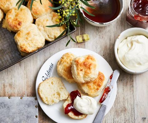 Classic scones | Australian Women's Weekly Food Classic Scones, Classic Roast, Bread Toppings, Roast Chicken Leftovers, Making Whipped Cream, One Dish Dinners, Homemade Mayonnaise, Roast Chicken Recipes, Slices Recipes