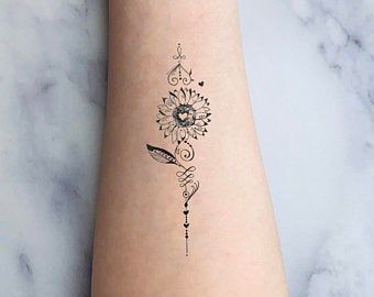 Arrow Tattoos For Women, Boho Tattoos, Tattoo Love, Sunflower Tattoos, Friendship Tattoos, Spiritual Tattoos, Hummingbird Tattoo, Temp Tattoo, Bee Tattoo