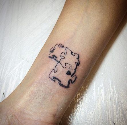 Tattoo Journal, Puzzle Piece Tattoo, Puzzle Tattoos, One Piece Tattoos, Pieces Tattoo, Back Of Shoulder Tattoo, Bff Tattoos, Mermaid Tattoos, Wrist Tattoo