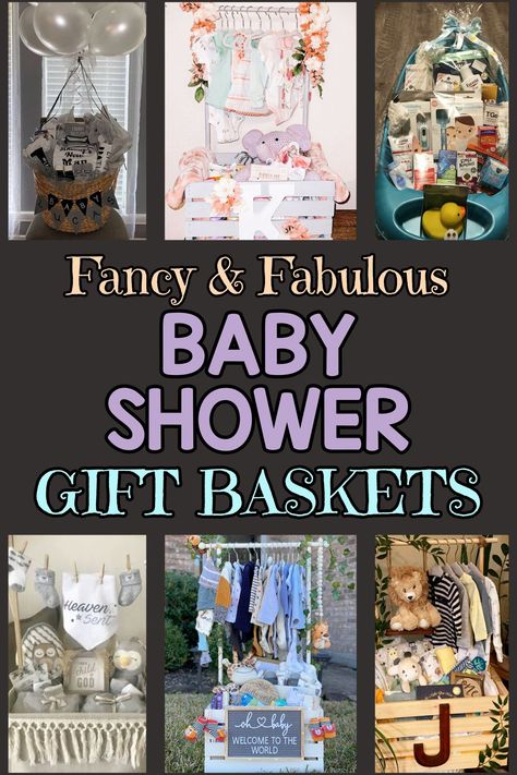 Baby Shower Gift Basket With Clothes Line, Creative Baby Shower Gifts For Girls, Making A Baby Basket Shower Gifts, Display Shower Gift Ideas, Baby Shower Wagon Gift Basket, Diy Baby Shower Gifts For Girls Ideas, Baby Shower Basket With Hanging Clothes, Baby Crate Gift Ideas Boy