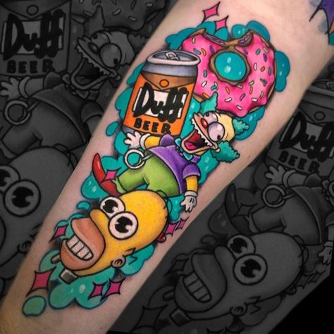 Best Tattoos Ever, Beer Tattoos, Tea Tattoo, Simpsons Tattoo, Pop Art Tattoos, Best Tattoo Ever, Embroidery Tattoo, The Best Tattoos, Forearm Sleeve