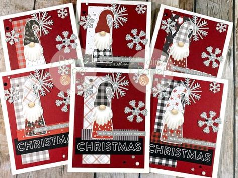 Gnome Christmas Cards, Winter Karten, Christmas Series, Homemade Christmas Cards, Gnome Christmas, Stampin Up Christmas, Diy Christmas Cards, 3d Christmas, Card Kits