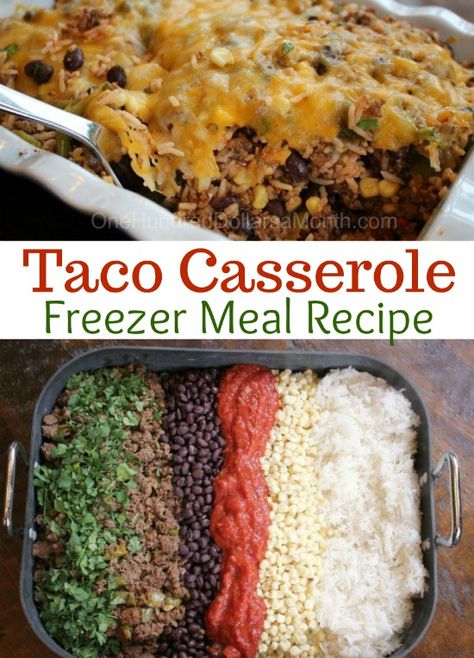 This recipe is awesome. You should go make it. But not if you have a Monkey Boy who will then beg you for endless amounts of Doritos so he can dip them in this meaty, cheesy casserole of awesomeness. Although secretly, even though I’m not a Doritos lover, there’s part of me that can see … Freezer Casseroles, Beef Freezer Meals, Casserole Crockpot, Freezer Dinners, Budget Freezer Meals, Freezer Friendly Meals, Freezable Meals, Freezer Meal Planning, Make Ahead Freezer Meals