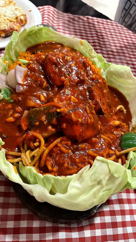 Paneer tikka with rice and noodles in oodles of sauce🍚🍝 Rice And Noodles, Paneer Tikka, Recipes Snacks, Vegetarian Snacks Recipes, Quick Recipes Snacks, 90s Bollywood, Food Therapy, Vegetarian Snacks, Recipes Homemade