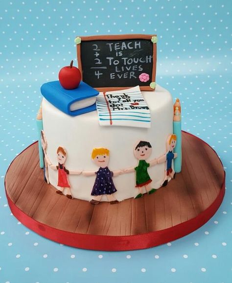 Teacher appreciation  by Garima rawat Teacher Graduation Cakes, Daycare Cake, Teacher Theme Cake, School Themed Cake, Teacher Birthday Cake, Happy Birthday Cake Hd, Teachers Day Cake, Teacher Cupcakes, Teacher Cakes