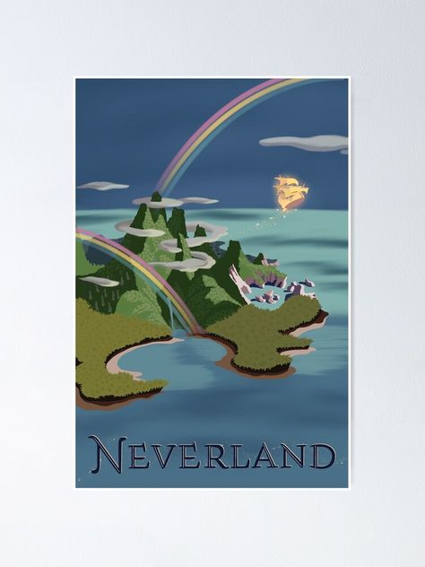 "Neverland" Poster by Nurhanmarie | Redbubble Neverland Aesthetic, Peter Pan 1953, Vintage Peter Pan, Baby Deco, Theatre Gifts, Wreck This Journal, Vintage Disneyland, Digital Gift Card, Professional Photo