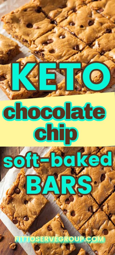 Craving Chocolate, Soft Baked Cookies, Keto Bars, Keto Cookie Recipes, Desserts Keto, Ketogenic Diet Food List, Postre Keto, Chocolate Chip Bars, Keto Chocolate Chip Cookies