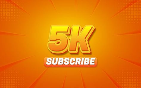 5k subscribers banner templete with 3d editable text effect. Social Media Background Design, Media Background Design, Social Media Background, 5000 Followers, 5k Subscribers, Media Background, Youtube Design, Alone Photography, Africa Art