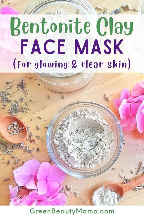 DIY Bentonite Clay Face Mask for Acne & Blemish-Prone Skin Diy Clay Face Mask, Bentonite Clay Recipes, Clay Mask Ideas, Diy Bentonite Clay Mask, Clay Face Mask Recipe, Bentonite Clay Benefits, Face Mask For Pimples, Bentonite Clay Face Mask, Diy Clay Mask