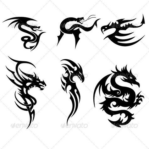 Reptile Silhouette, Monster Mythology, Dragon Vector Art, Dragon Tattoo With Skull, Silhouette Skull, Snake Symbol, Deer Stencil, Dragon Symbol, Dragon Vector