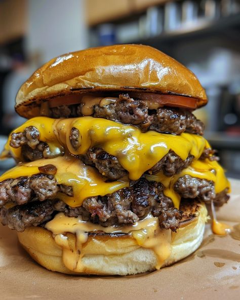 CRACK BURGERS 🍔🔥 Ingredients: For the Burgers: 1.5 lbs ground beef (80/20) 1 teaspoon salt 1/2 teaspoon black pepper 1/2 teaspoon garlic powder 1/2 teaspoon onion powder 4 slices cheddar cheese 4 hamburger buns Lettuce, tomato, and pickles (optional, for serving) For the Crack Sauce: 1/2 cup mayonnaise 1/4 cup sour cream 1/4 cup ranch dressing 1 tablespoon dried dill 1 teaspoon garlic powder 1 teaspoon onion powder 1 teaspoon smoked paprika 1 tablespoon chopped fresh chives (optional) Di... Meat Burger, Burger Cheese, Big Burger, Dried Dill, Burger Patty, Big Burgers, Studying Food, Tastemade Recipes, Homemade Burgers