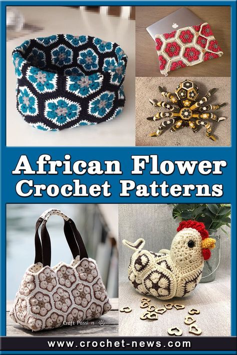 The African Flower motif is a beautiful variation of the granny square and can be used in many different projects. You have probably admired this unique motif and now you will be able to complete one with these African Flower Crochet Patterns. Granny Square Chicken Pattern, Willow Granny Square Pattern, African Flower Granny Square Pattern, African Flower Granny Square, Granny Square Bandana, Flower Crochet Patterns, Crochet A Headband, Octopus Knitting Pattern, Granny Square Handbag