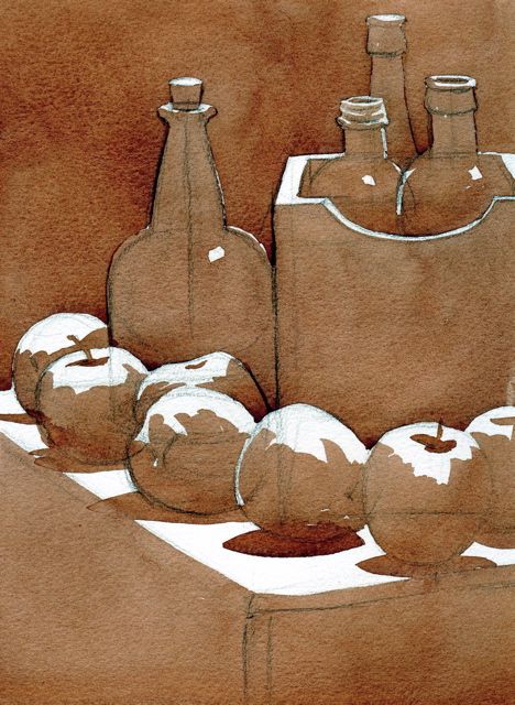 Apple Sketch, Illustration Kunst, Hur Man Målar, Painting Art Lesson, Still Life Drawing, 수채화 그림, Arte Sketchbook, Painting Still Life, Still Life Art