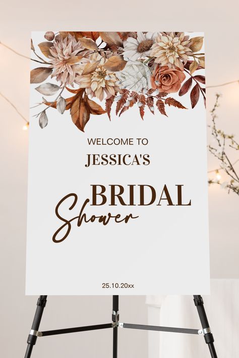 Bridal shower welcome sign boho desert brown dried flowers floral welcome board personalized decor Earthy Bridal Shower Decor, Floral Welcome Board, Desert Boho, Boho Desert, Welcome Board, Boho Bridal Shower, Fall Bridal Shower, Bridal Shower Welcome Sign, Shower Welcome Sign