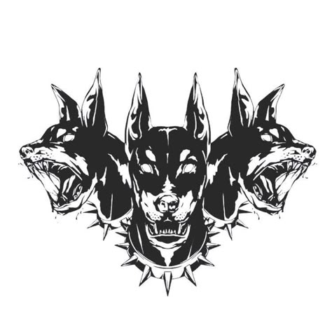 Doberman Tattoo, Tattoo Posters, Creepy Tattoos, Tattoo Style Drawings, Tattoo Art Drawings, Dark Tattoo, Tattoo Flash Art, Black Ink Tattoos, Dog Tattoo