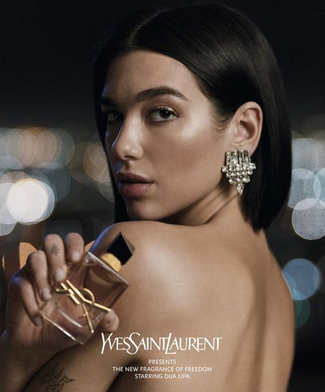 Dua Lipa Yves Saint Laurent Libre Fragrance Campaign | Fashion Gone Rogue Perfume Photography Model, Parfume Photoshoot Ideas, Perfume Campaign, Beauty Campaign, Yves Saint Laurent Libre Le Parfum, Ysl Beauty Campaign, Lipstick Commercial Photography, Dua Lipa Editorial, Ysl Perfume