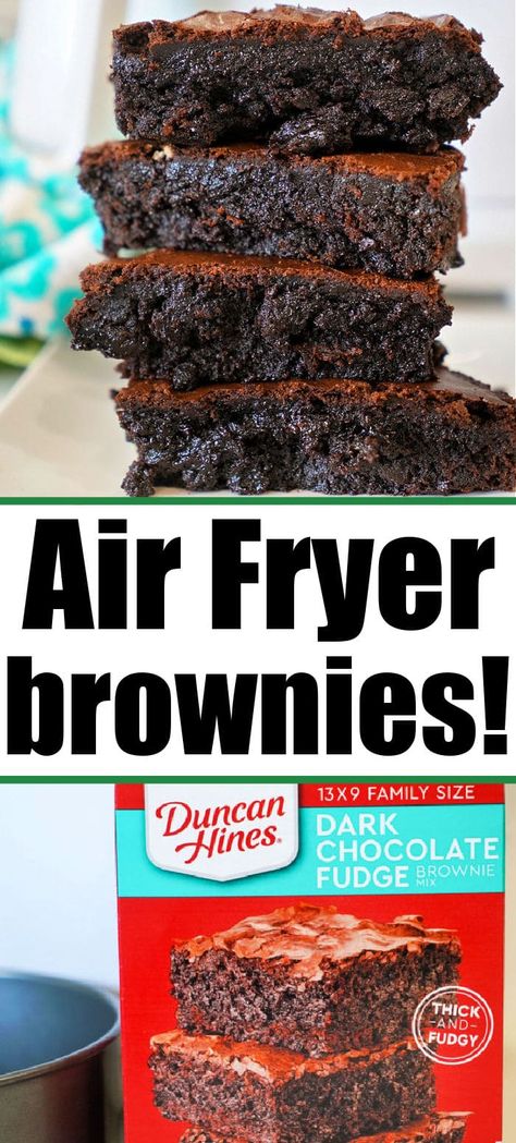 Airfryer Brownies, Air Fryer Brownies, Brownies Homemade, Air Fryer Recipes Dessert, Chocolate Homemade, Air Fryer Oven Recipes, Air Fry Recipes, Homemade Brownies, Air Fryer Dinner Recipes