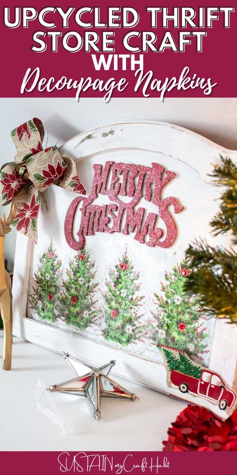 Christmas Napkin Decoupage Ideas, Decoupage Decor Ideas, Christmas Decoupage Ideas On Wood, Decoupage Craft Ideas, Christmas Decopauge Ideas, Decoupage Christmas Ideas, Christmas Napkin Decoupage, Christmas Decoupage Ideas, Decoupage Tutorial