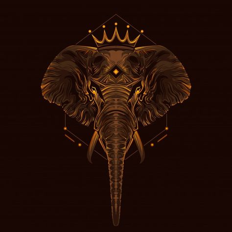 Elephant With A Crown Tattoo, Elephant Crown Tattoo, Elephant Quotes, Elephant Logo Design, Elephant Sketch, Elephant Photography, Elephant Artwork, Elephant Wallpaper, Elephant Images