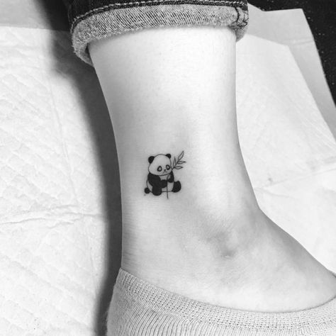 Panda eating bamboo tattoo. Panda Bamboo Tattoo, Simple Tattoos For Women, Bamboo Tattoo, Panda Tattoo, Small Ideas, Muster Tattoos, Bff Tattoos, Badass Tattoos, Baby Tattoos