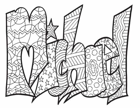 Free Printable Coloring Page - MICHAEL - Search your name!   #michael#customcoloringpage#namecoloring#personalizedcoloring#freeprintablecoloring#adultcoloring Name Coloring Pages, Adult Coloring Books Printables, Printable Coloring Pages For Kids, Coloring Books For Adults, Rock Hunting, Books For Adults, Powerpoint Background, Free Coloring Sheets, Powerpoint Background Design